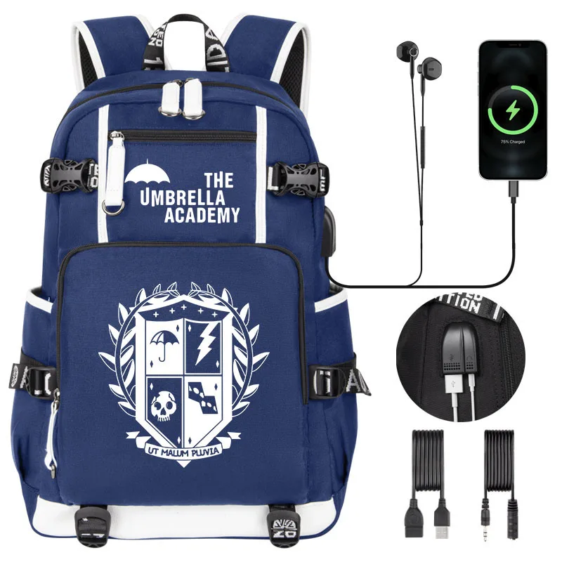 Nuovo The Umbrella Academy Ragazze Adolescenti Ragazzi Zaino Studenti Borse Da Scuola Zainetto Per Bambini Mochilas Ricarica Usb Bookbag