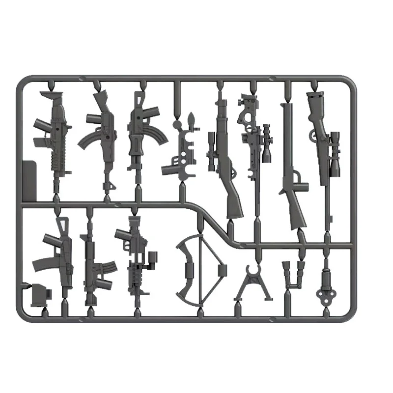 Modello Armi Militari Pistole Pack Mini Action Figures Accessori Soldati Moc Swat City Army Block Police Building Bricks Toys
