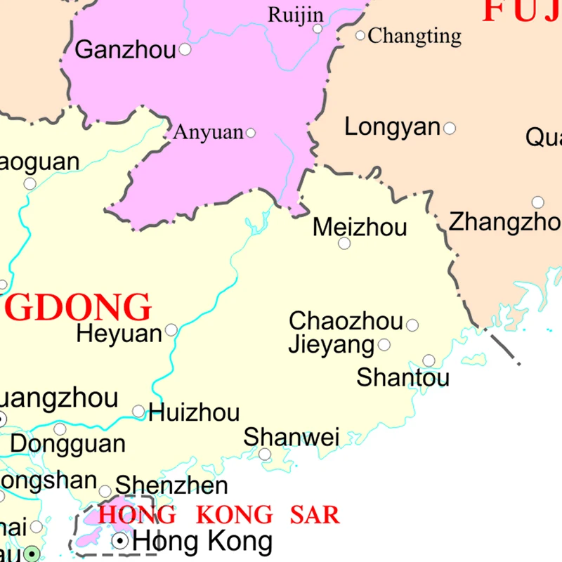 Canvas Educational China Map In English Bedroom Poster Print Wall Home Decor Classroom Supplies Horizontal Background 594*420mm
