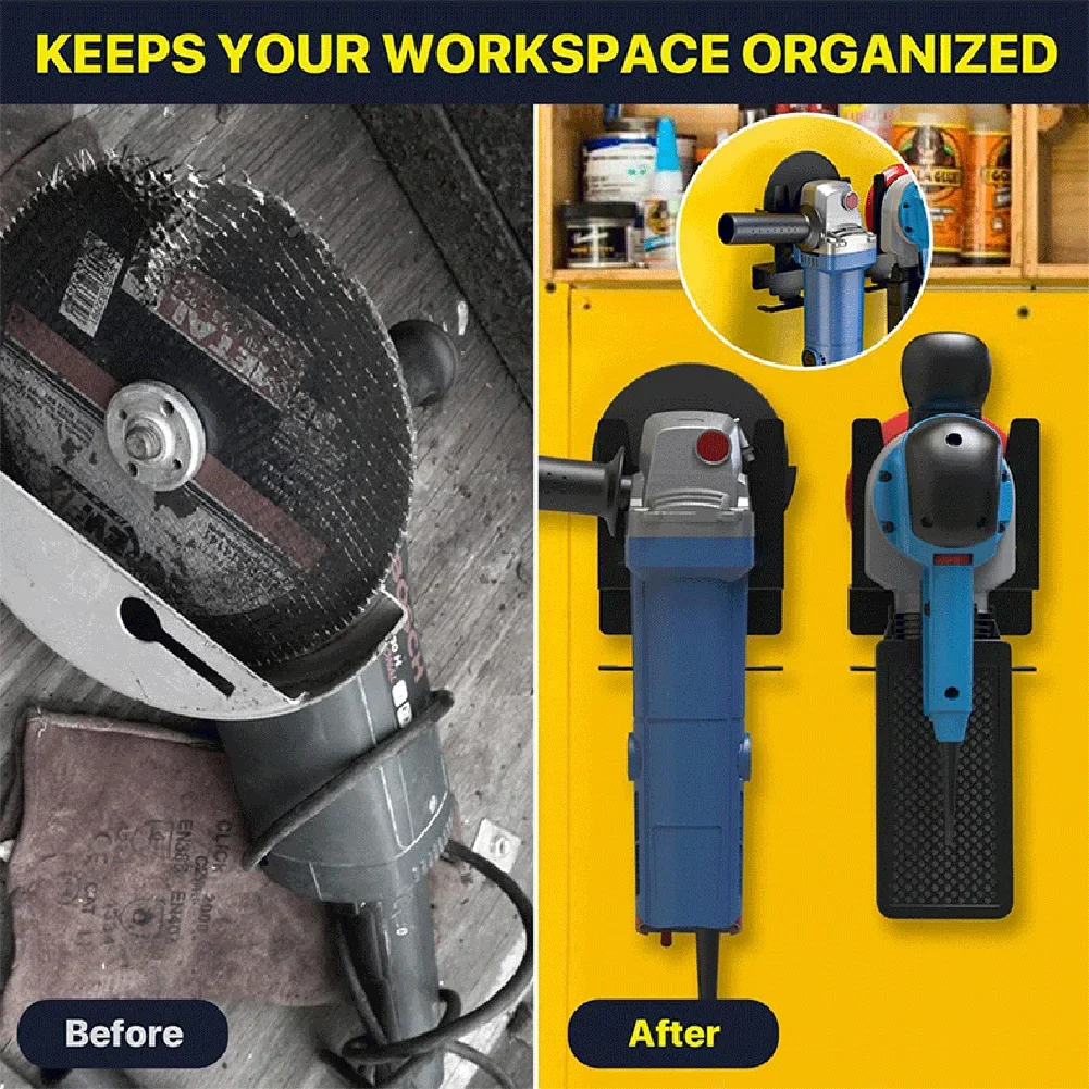 1-2Pcs Angle Grinder Holder Polisher Holder Storage Rack Wall Mounted Bracket for Homes Shops Workbenches Hand Sander Tool-angle grinder bracket