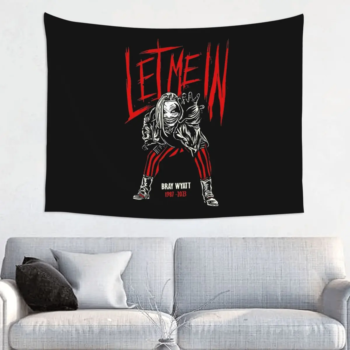 The Fiend Bray Lavello Tapestry Wall Hanging Hippie Fabric Arazzi Wrestling Art Wall Blanket Wall Decor 95X73Cm