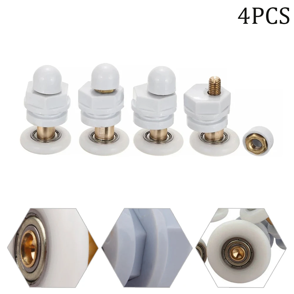 4pcs Shower Door Rollers/Runners/Wheels 19, 23, 25 , 27 Or 29mm Wheel Diameter Old Pulley Arc Bathroom Glass Track Wheel