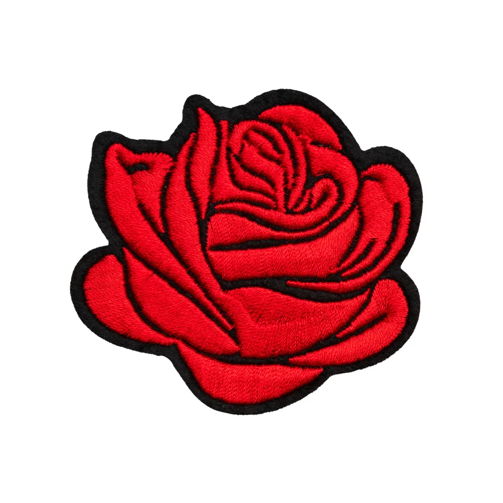 Red Rose Embroidery Patch - Decorative DIY Cloth Accent for Fashion & Accessories