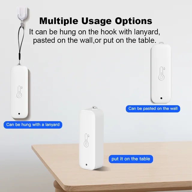 Tuya WiFi Outdoor Temperature Humidity Sensor Thermometer Smart Life Work with Google Assistant ,IP65 Waterproof+Hanging Rope 5