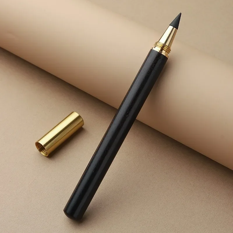 Wooden Unlimited Writing Pencil HB with Graphite Pen Tip Eternal Drawing Painting Infinity Pen Art School Supplies Stationery 4