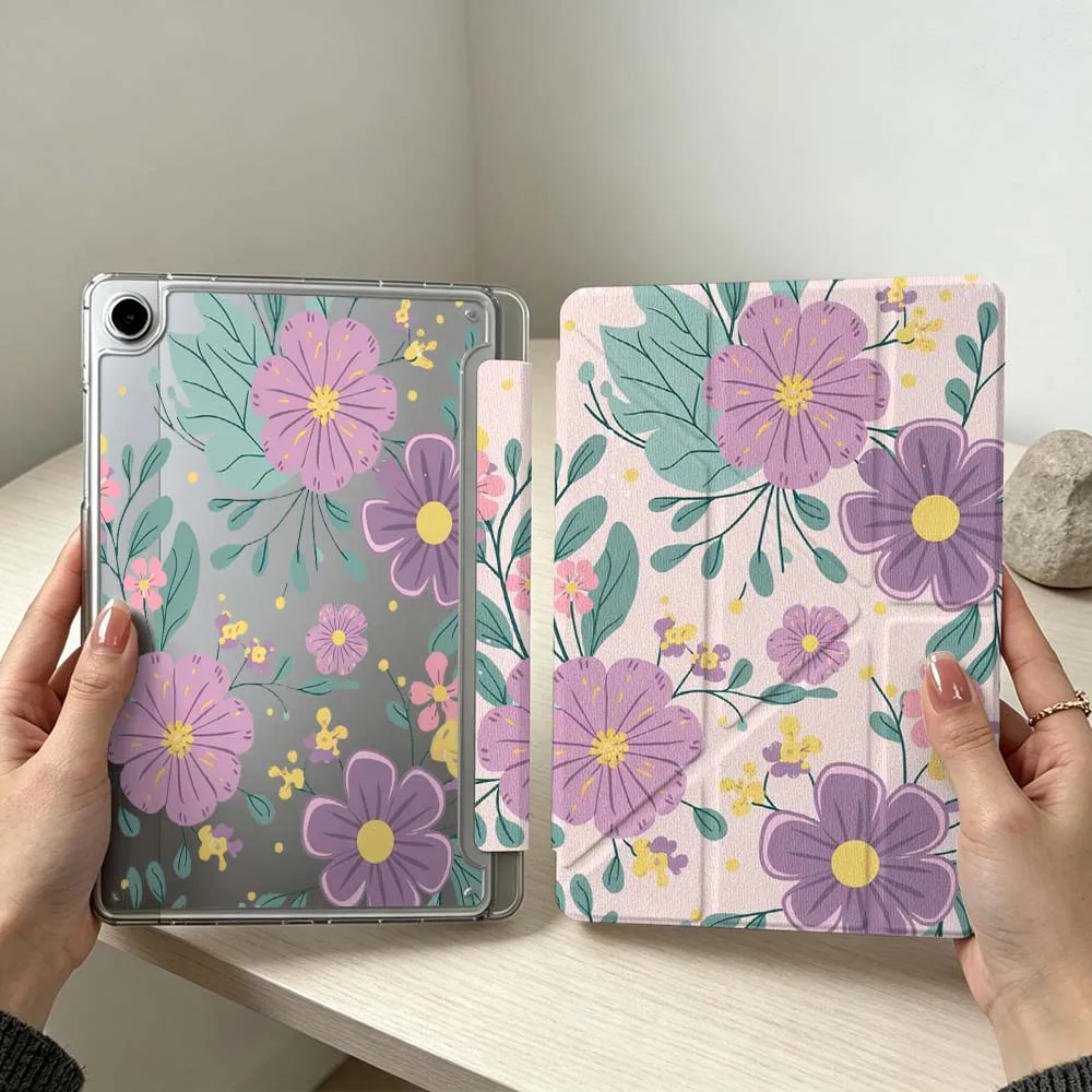 Luxurious Beautiful Flowers Soft Foldable Tablet Case