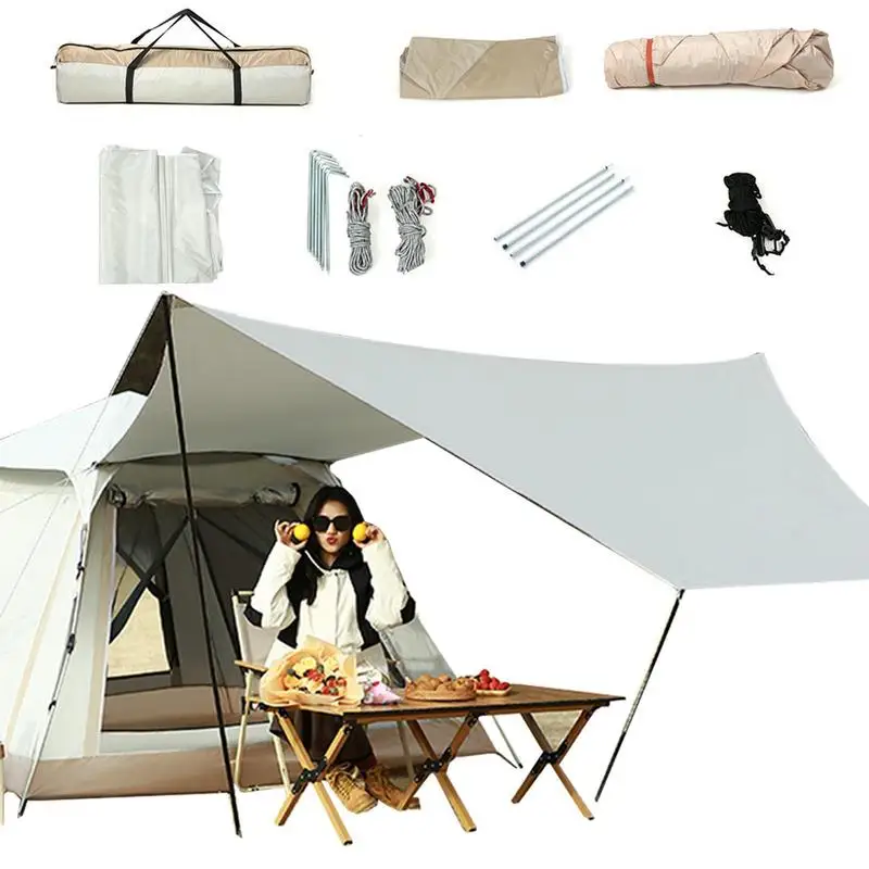 

Beach Camping Tent 4 Person Family Dome Tent Waterproof Camping Shelter Easy Setup Outdoor Sun Shade Tent For Fishing Picnic