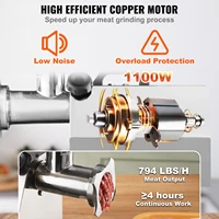 SucceBuy электрическая мясорубка, кухонные комбайны, колбасная машина, наполнитель, мясорубка, наполнитель из нержавеющей стали с 2 лезвиями для кухни — изображение 3