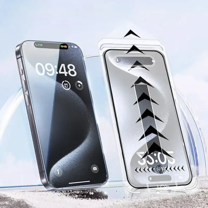Dust-Proof Screen Protector Anti Peeping HD Dust-free Tempered Film for iPhone 16 15 14 13 12 Pro Max Plus