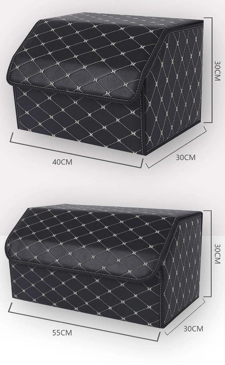 Car Storage Box Leather Trunk Organizer Tidying Large Capacity Multiuse
