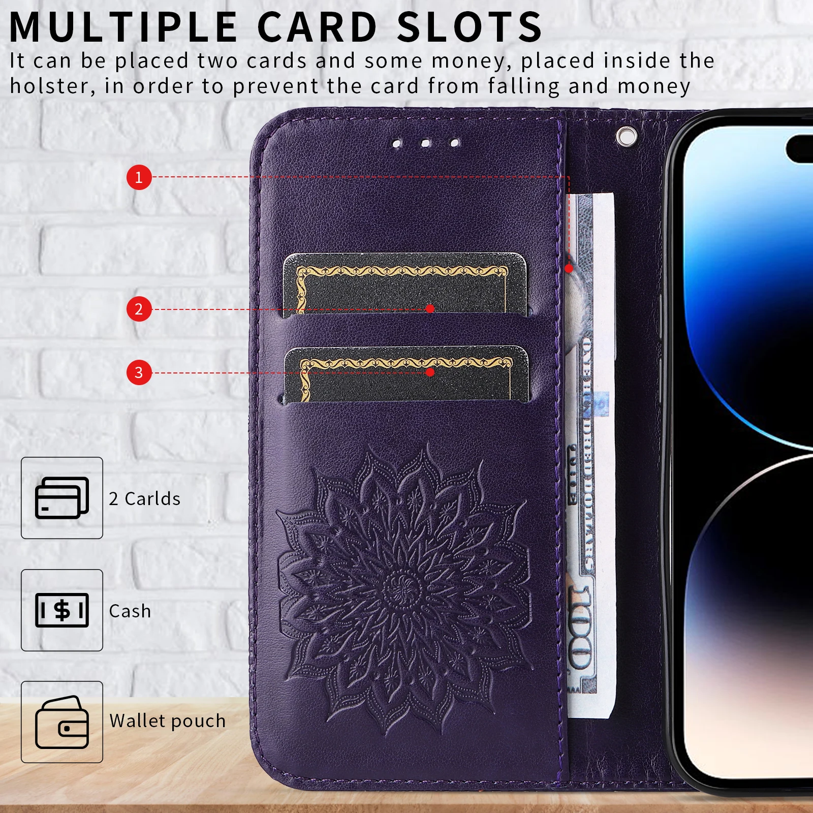 Versatile Card Wallet Phone Case - Sleek & Durable Design