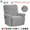 Battilo Waterproof Recliner Chair Cover Elastic Plush Lazy Sofa Cover Massage Chair Covers with Pocket Stretch Plaid Slipcover 2