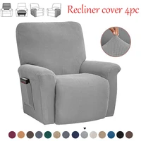Battilo Waterproof Recliner Chair Cover Elastic Plush Lazy Sofa Cover Massage Chair Covers with Pocket Stretch Plaid Slipcover 2