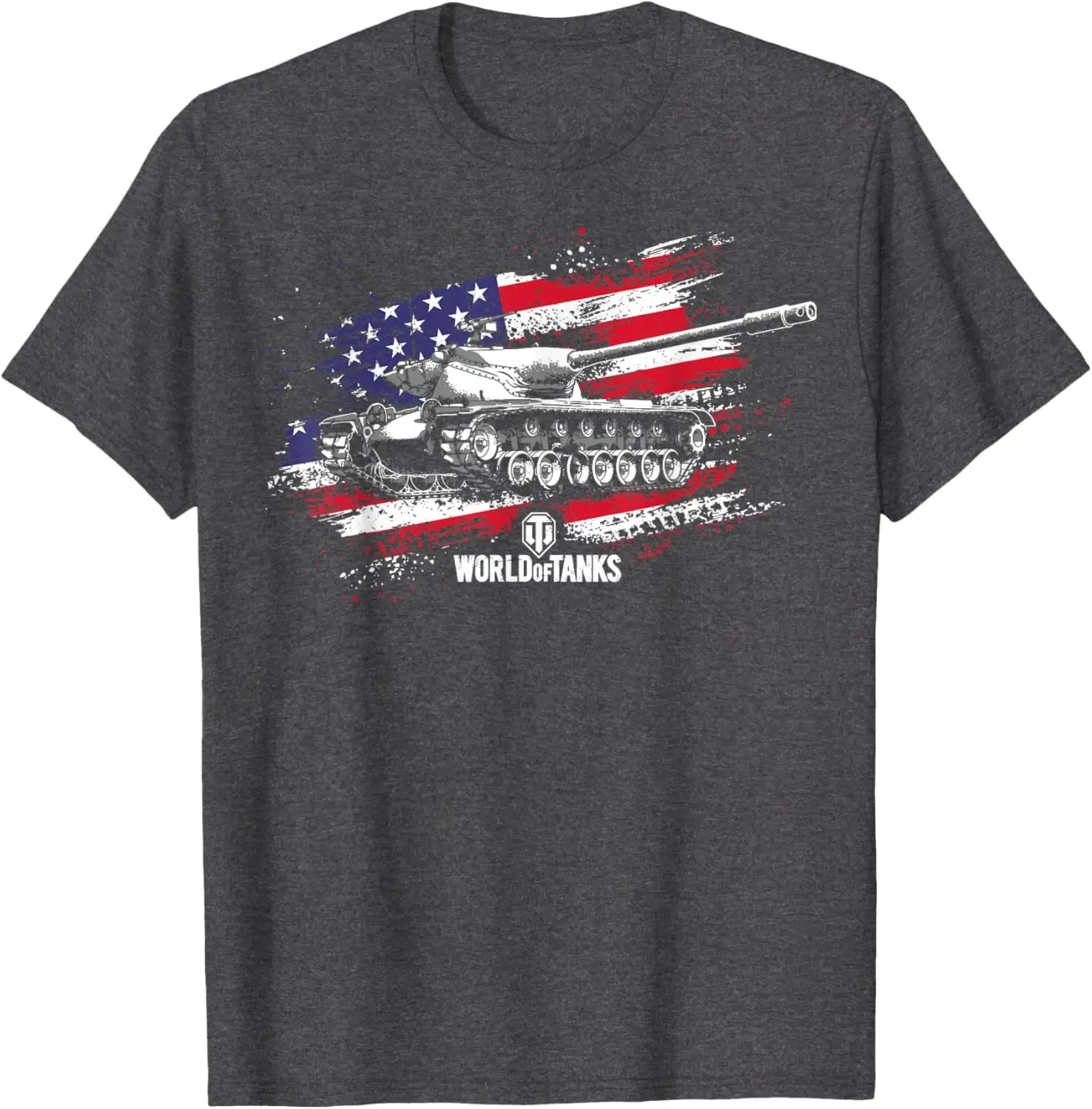 USA Flag T-57 Heavy Tank T-Shirt 100% Cotton O-Neck Short Sleeve Summer Casual Mens T-shirt Streetwear 2