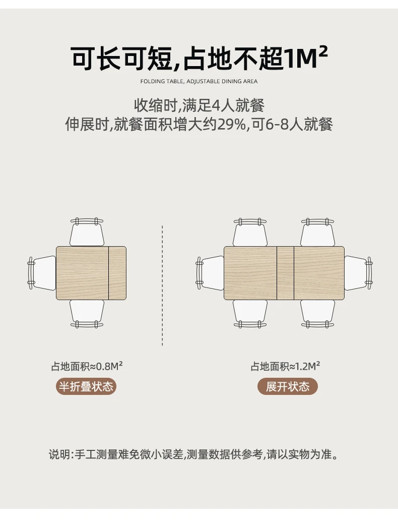 Description Picture 4 of itemFolding Dining Table Set 6 Chairs Luxury Vintage Square Dining Table Extensio Nordic Mesas Y Sillas De Comedor Kitchen Furniture