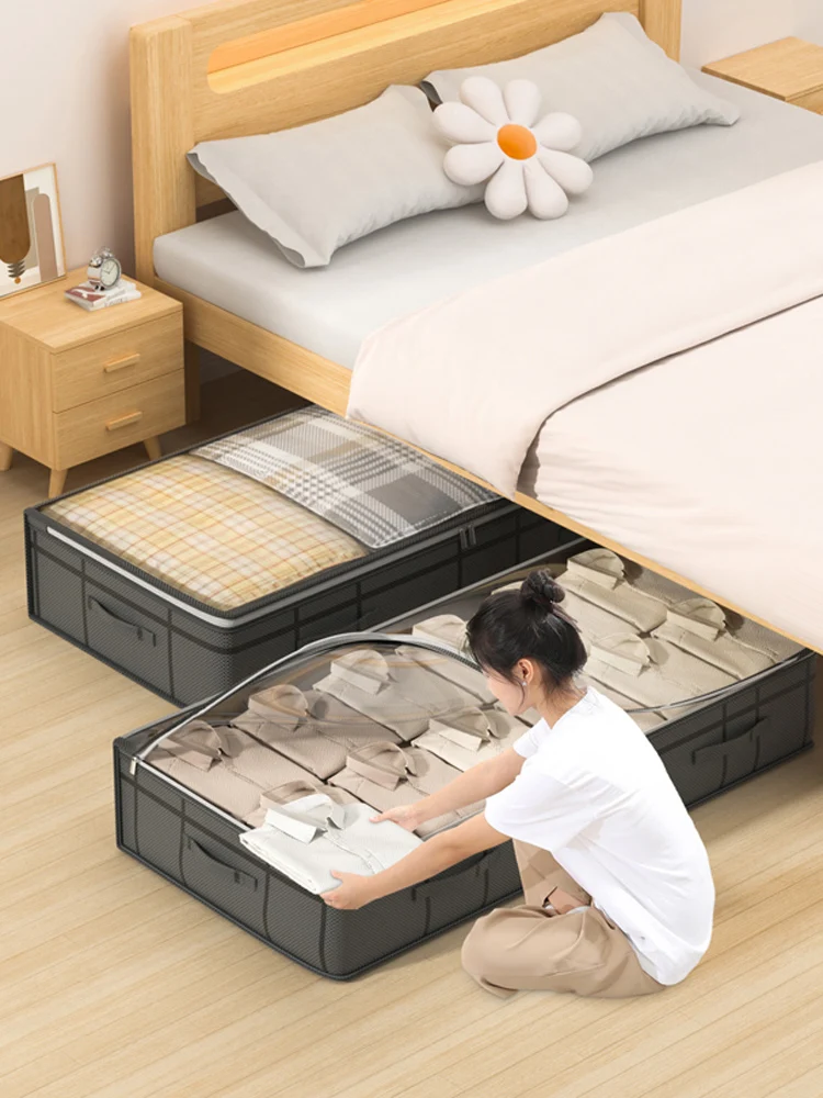 1PC large clothes storage bag under bed Foldable quilt clothes storage bag doggy bag Bedroom dormitory organizer bag 2