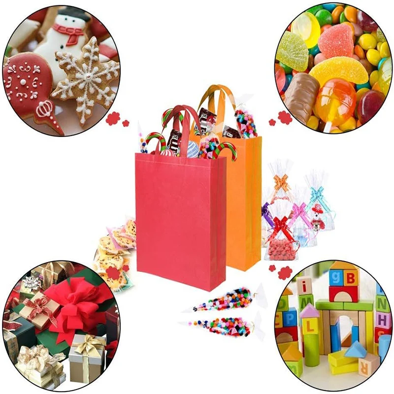 Reusable Non-woven Shopping Bag Eco-friendly Bag Handbag with Handle Solid Color Fabric Bag Birthday, Wedding Party Gift Bag 4