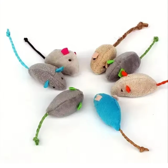 Hot 12PCS Interactive Plush Rat And Cat Toys With Durable Linen Perfect For Pet Safe For Indoor Play Pet toys 3
