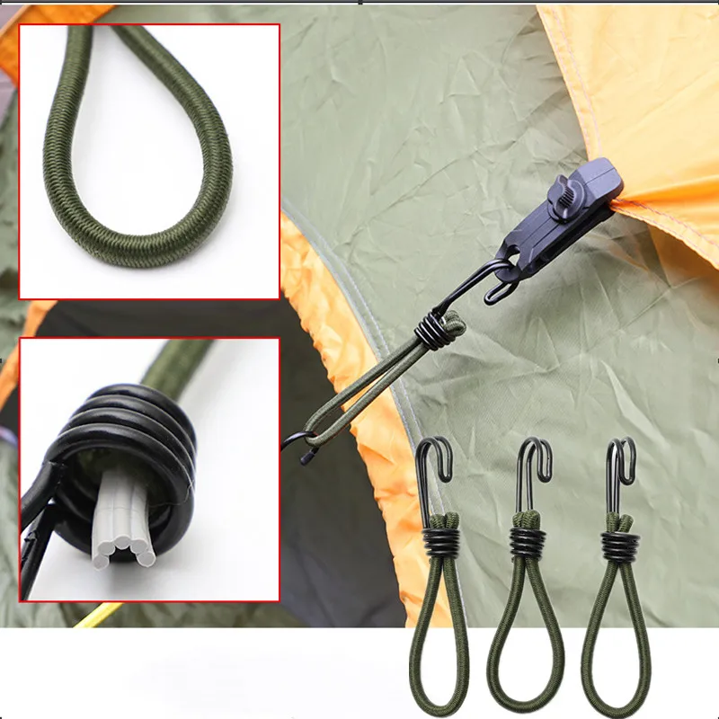 1/3/5Pcs Outdoor Elastic Tent Bungee Rope Camping Canopy Luggage