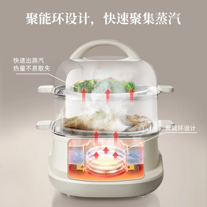 Electric Steamer Household Egg Boiler Small Double-layer Timing Breakfast Machine Multi-functional Split Electric Cooking Pot