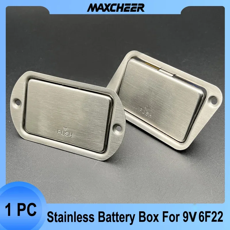 

Вращающийся корпус из нержавеющей стали для аккумуляторной батареи 9 В 6F22, металлическое Открытие для активного бас-гитары, держатель 9 В/фотомагнитный серебристый