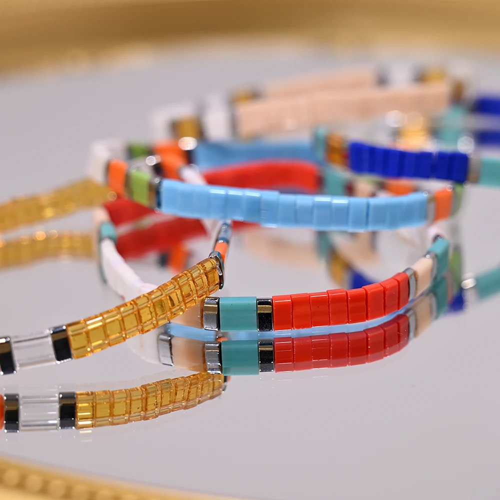 5Pcs Miyuki Tial Perlen Armband für Frauen Elastische Kein Verblassen Glas Perlen Stapelbar Charme Pulseras Femme Strand Schmuck Zubehör – Detail 5