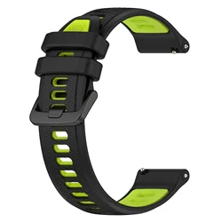 Versatile Strap for Garmin Watches, Available in Multiple Sizes (18mm, 20mm, 22mm) (Black green)