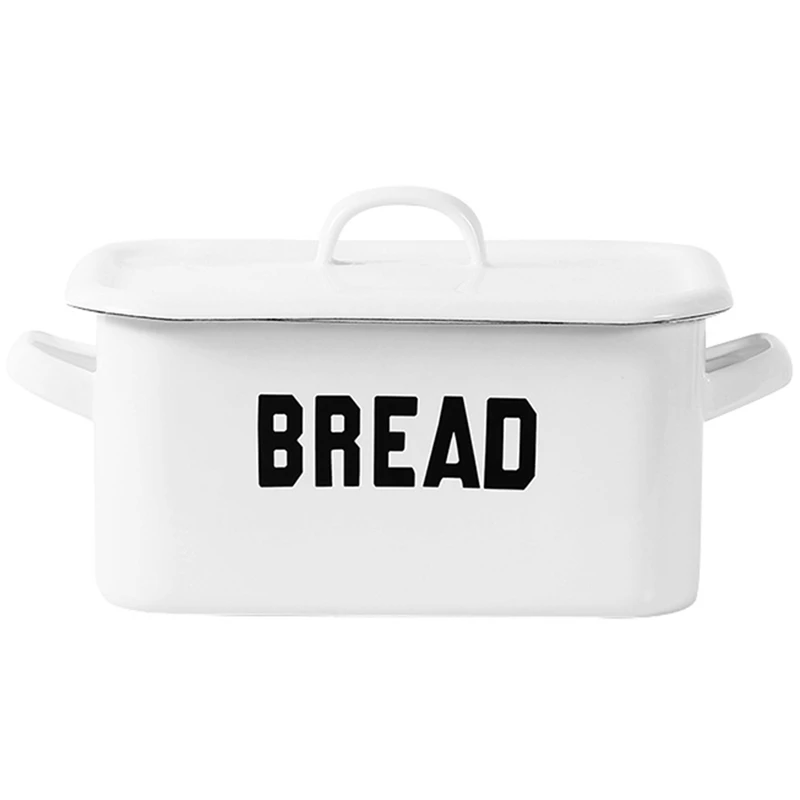 

Thickened Enamel Food Crisper Bread Box Snack Box Toast Box Storage Box Can Be Put In Refrigerator Oven