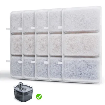 5PCS Replacement Filters Cat Water Fountain Filters for 74oz/2.2L Automatic Pet Water Fountain Cat Water Dispenser 1