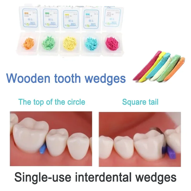 JMU Dental Wooden Interdental Wedges - Box Of 100 (Various Colors) For Dental Procedures - View #10