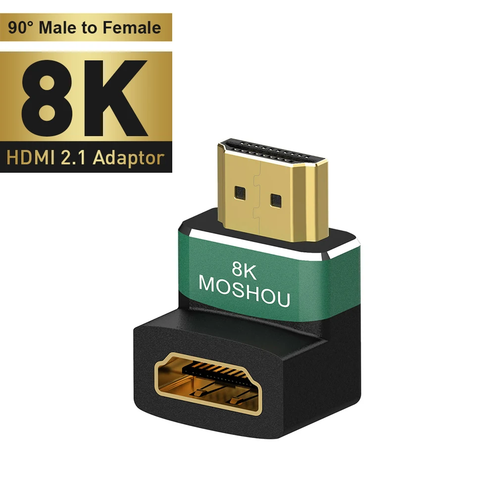 NFHK Micro HDMI Auf HDMI 2.1 Adapter – Abgewinkelt, Vergoldet, Unterstützt 8K 60Hz, Für Enge Anschlüsse, UHD Verlängerung