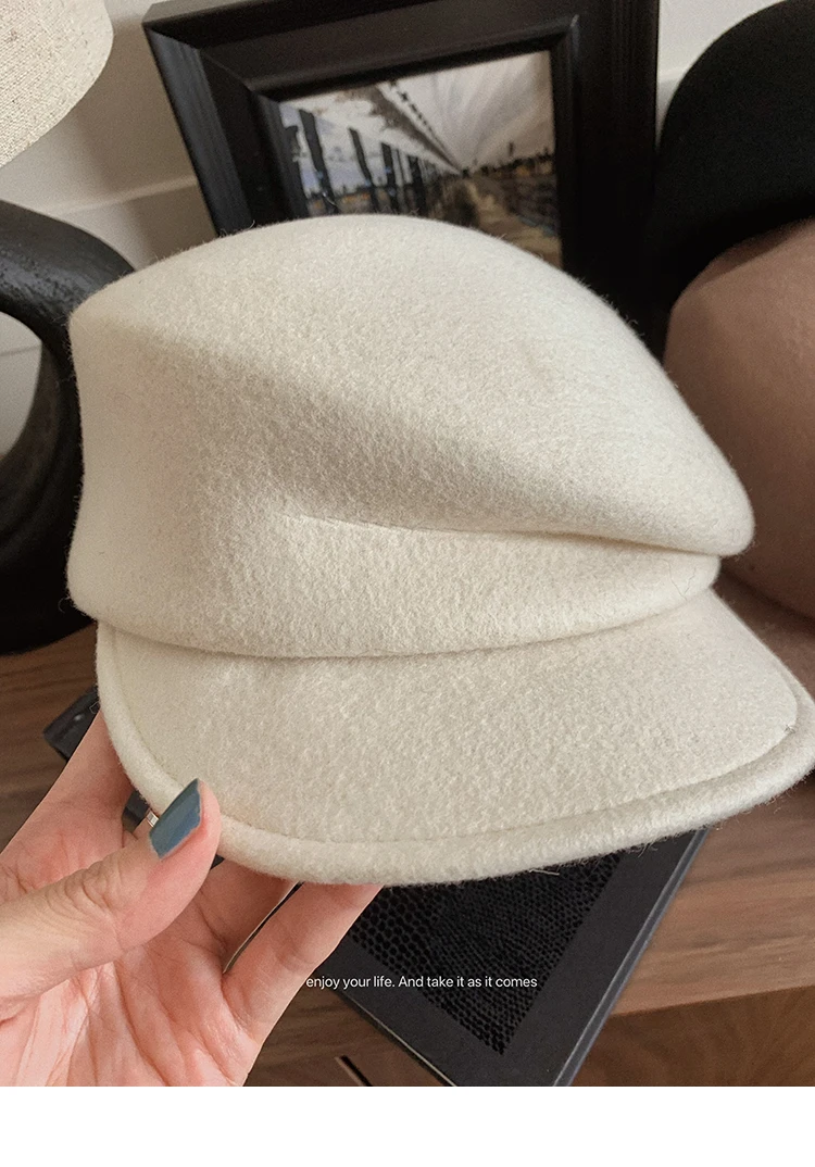100 % reine Wolle, individuelle Herbst- und Winter-Baskenmütze, Designer-Hochzeits-Damen, neue Schirmmütze, Bankett-Zylinder – Detail 5