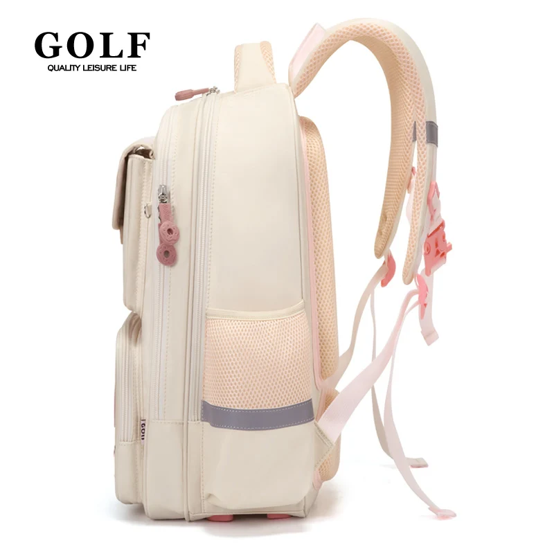 GOLF Primary School Students Reduce Burden backpack 1-6 Grade Large Capacity Children's Backpack Female Backpack Male 4