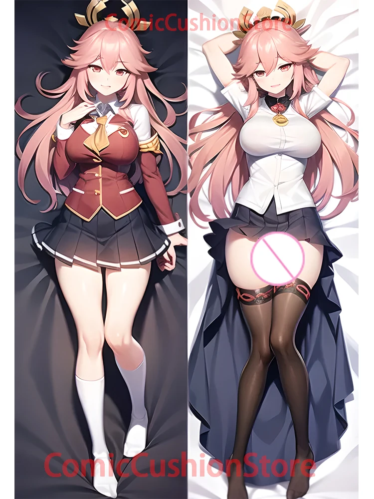 

Dakimakura anime Guuji Yae Genshin Impact Double-sided Print Life-size body pillows cover Adult pillowcase