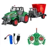 1:24 RC Car 27MHZ Radio Remote Control Farm Tractors Trailer Agricultural Trucks LED RC Farming Electronic Vehicle Toy Kids Gift 4