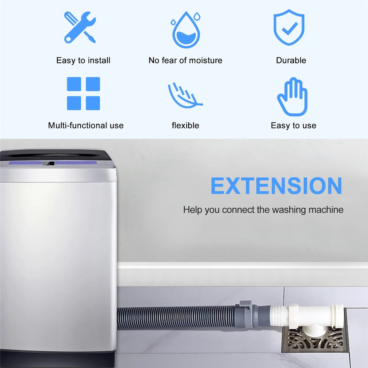 Washing Machine Hose Drain Hose Washing Machine 2.5M Drain Extension for Machines Dishwashers Dryers HOT