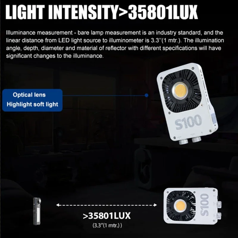 ZSYB S100 100W Bi-Color 2700k-6500k Portable Handheld Photographic Lighting Kit Led Fill Photography Light