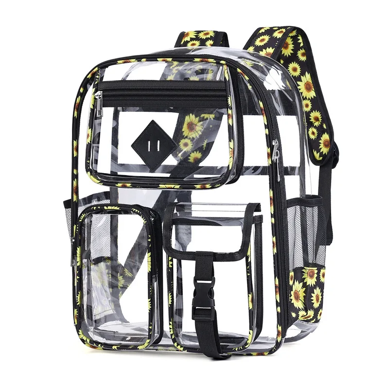 Large Capacity Waterproof Transparent PVC Backpack - Stylish Neutral Design