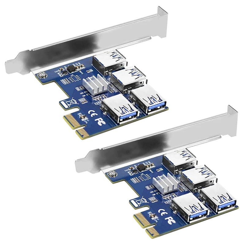 

Плата расширения PCIE 1-4, разделитель PCIE от 1 до 4, плата адаптера Райзера PCIE от 1X до 4X, плата адаптера Райзера 4 в 1 PCI-E USB 3,0