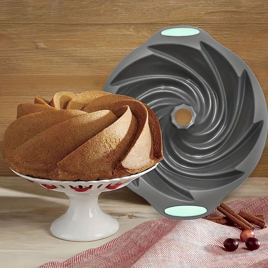 High quality silicone cyclone cake mold High temperature resistant household oven baking pan steamed cake mold baking tools Kitchen