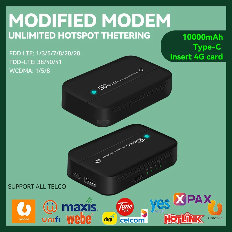 Mobile Wifi Pocket Hotspot Modem Mfpw100 4g Lte Modem Battery Power Bank Especial para a Europa e África 10000mah Europa e África