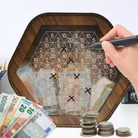 Money Box Hexagonal Wooden Piggy Bank with Digital Scale for Kids Adults Achieve Savings Goals with Children's Savings Target 1