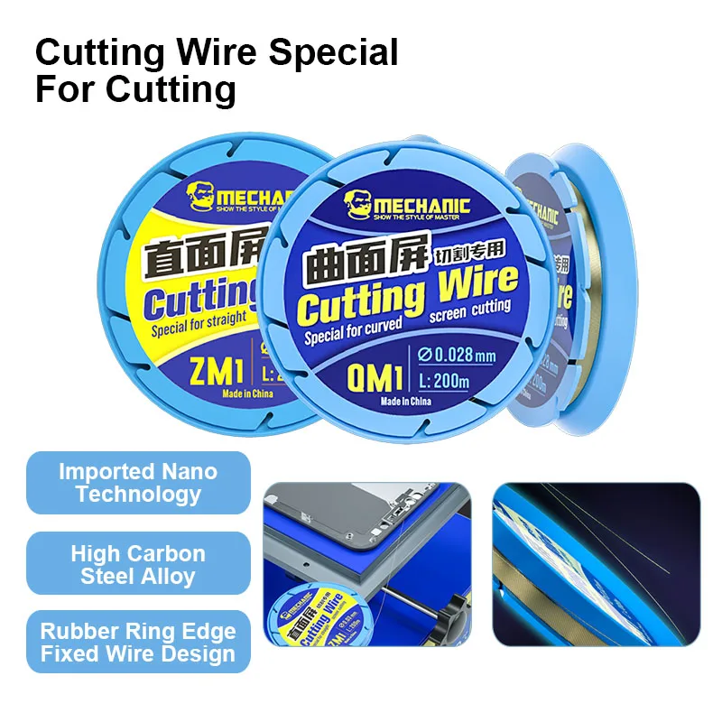 

MECHANIC QM1 ZM1 Cutting Wire 0.028/0.03mm Straight Screen Curved Screen Cutting Wire Special For Cutting Phone LCD Separator