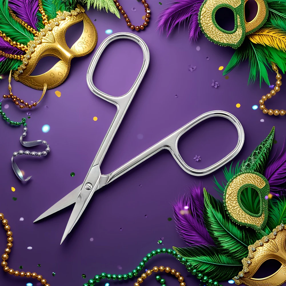 Eyebrow Scissors Extra Fine Curved Professional Manicure Tool Durable Stainless Steel with Precision Secondary Blade