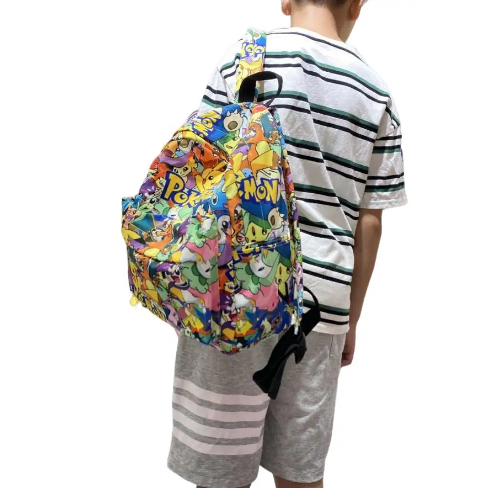 

Pokemon Pikachu Charmander Printing Backpack Cartoon Anime Surroundings Boys Girls Cute Schoolbag Knapsack Kids Gift