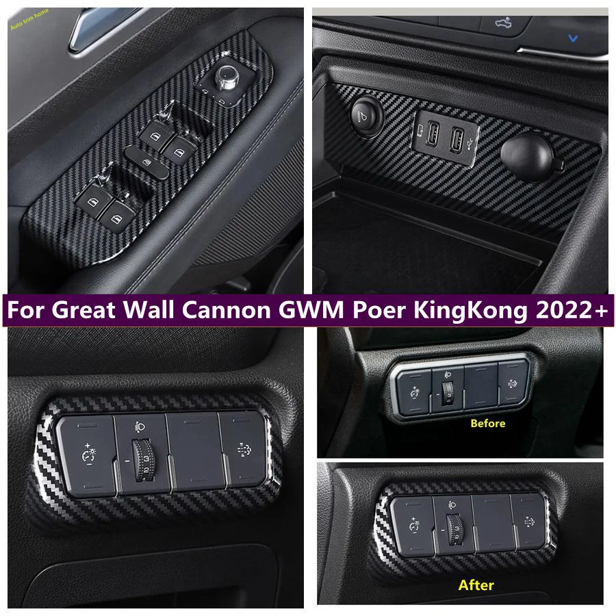 

Light Cigarette Panel / Window Lift Switch / Head Lights Button Cover Trim Fit For Great Wall Cannon GWM Poer KingKong 2022 2023