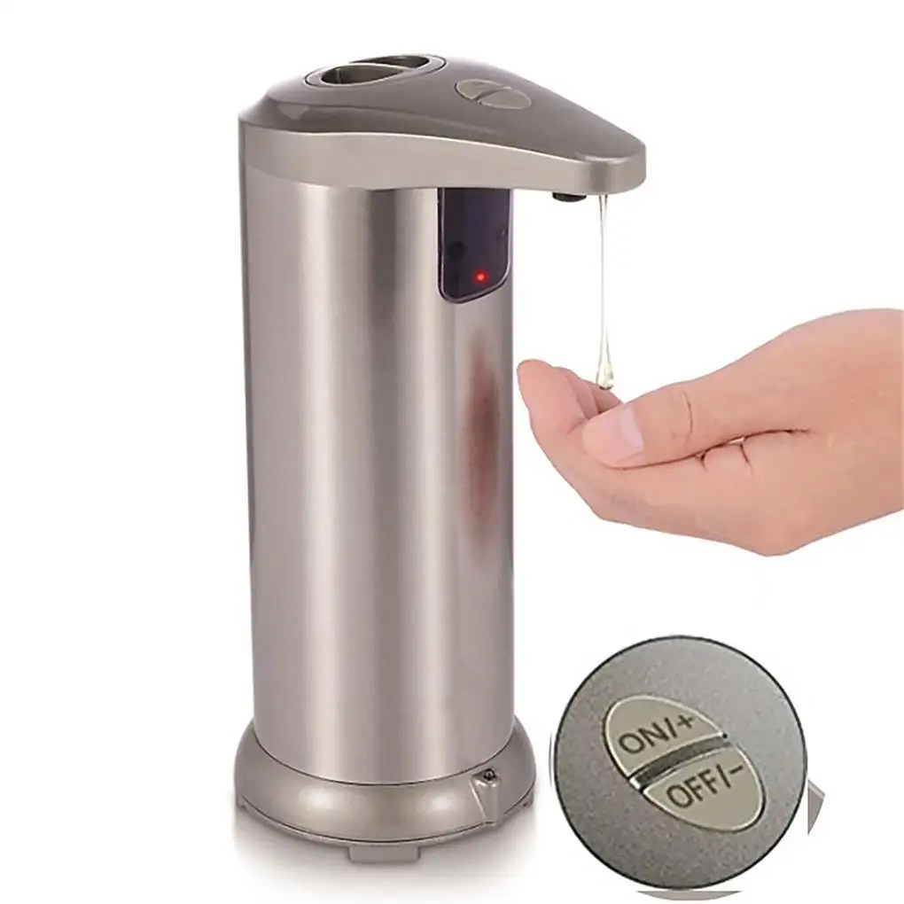 250ml Stainless Steel Automatic Soap Dispenser Touch Free Infrared Sensor Soap Dispensing Equipment Bathroom Kitchen Accessories