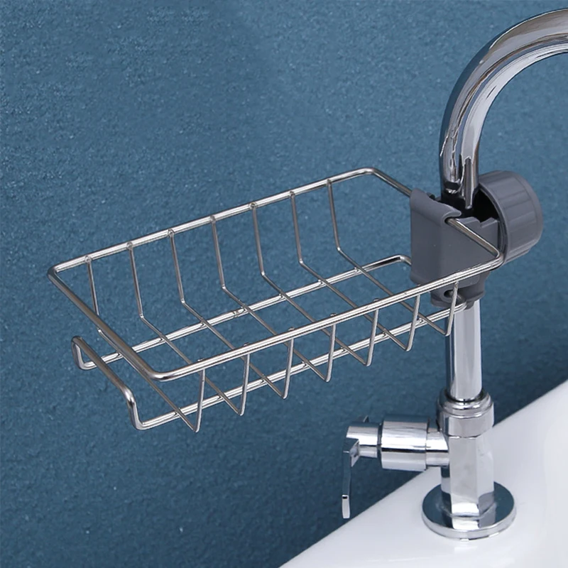 Kitchen Sink Drain Rack Sponge Storage Flexible Faucet Holder Soap Drainer...