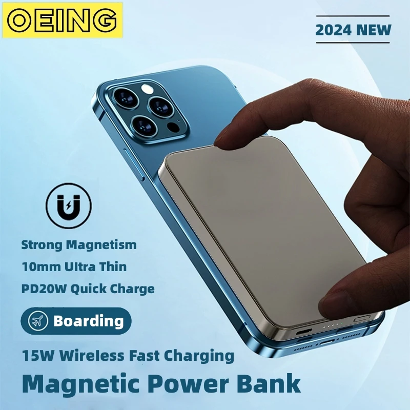 

Новинка 2024, внешний аккумулятор Macsafe, магнитное беспроводное быстрое зарядное устройство для iPhone 12 13 14 15 Pro Max, внешний аккумулятор для Magsafe, внешний аккумулятор