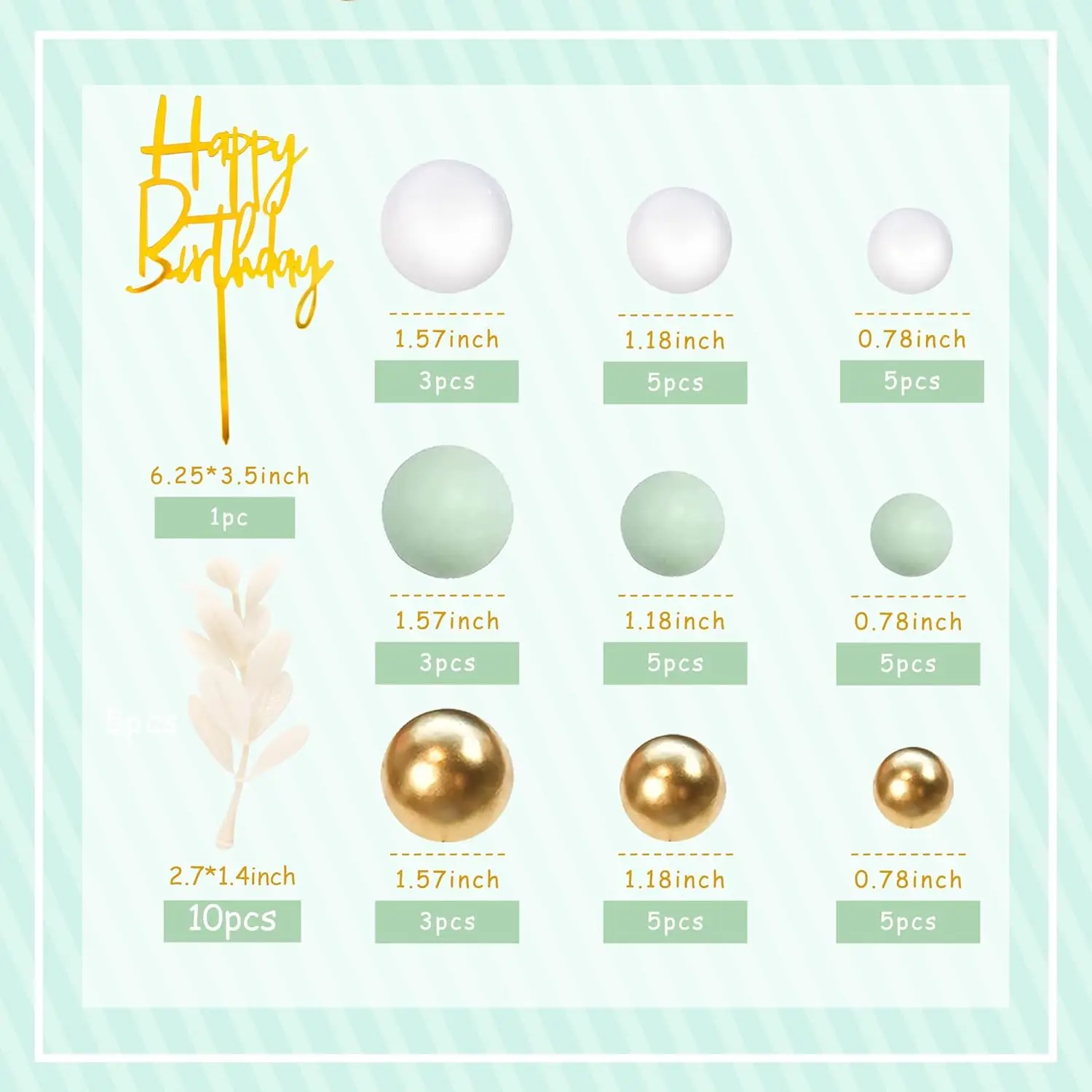 Khaki Ball Cake Topper Boho Gras Cake Topper Happy Birthday Kuchendekoration für Hochzeit Baby Shower Boho Themenparty Zubehör – Detail 19